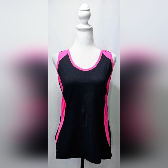Medium Sport Athletic Tank Top Black/Pink - Picture 1 of 4